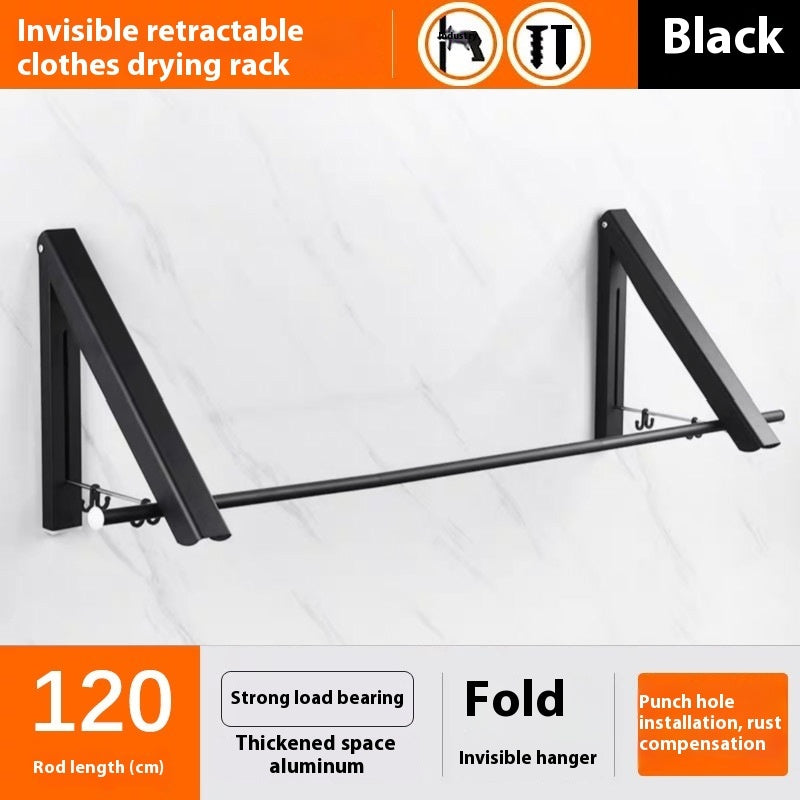 Foldable Wall-Mounted Clothes Drying Rack – Space-Saving Aluminum Organizer