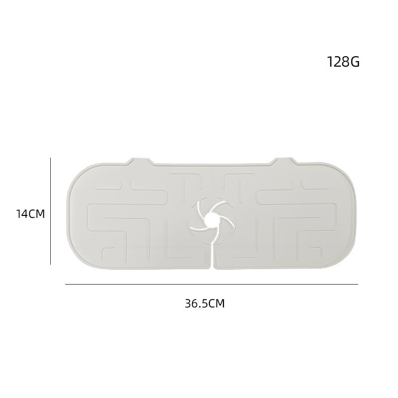 Silicone sink protector around faucet base