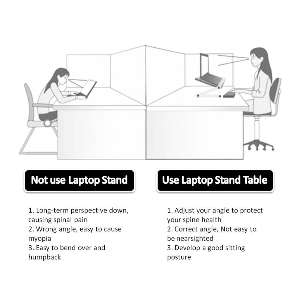 Foldable laptop stand storage view