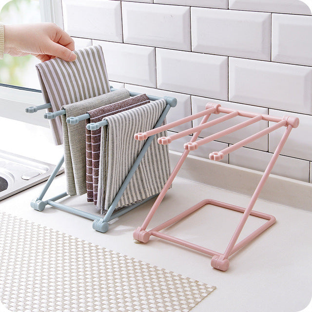 Foldable Dishcloth Organizer Rack – Space-Saving No-Drill Storage