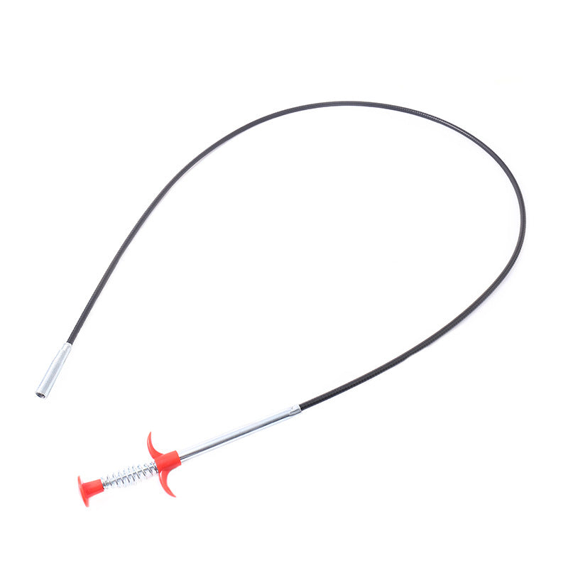 Flexible sink drain cleaner side view