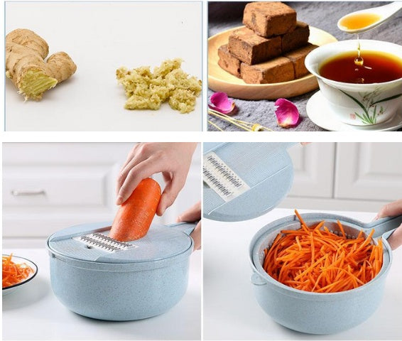 Vegetable preparation set with container