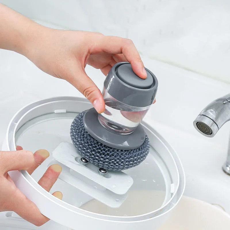 soap dispensing kitchen cleaning brush