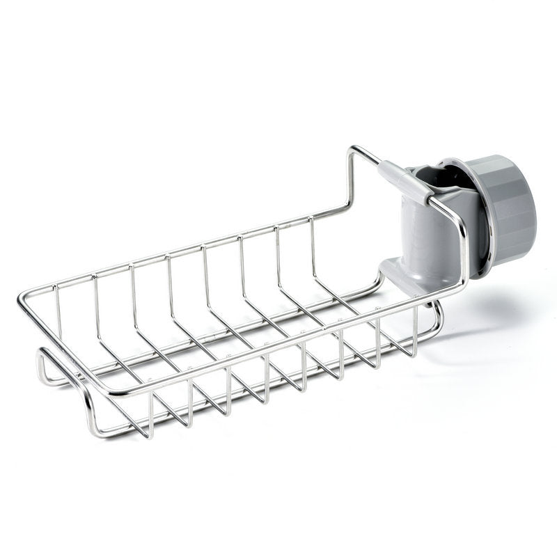 Adjustable Faucet Sink Sponge Holder – Stainless Steel Organizer