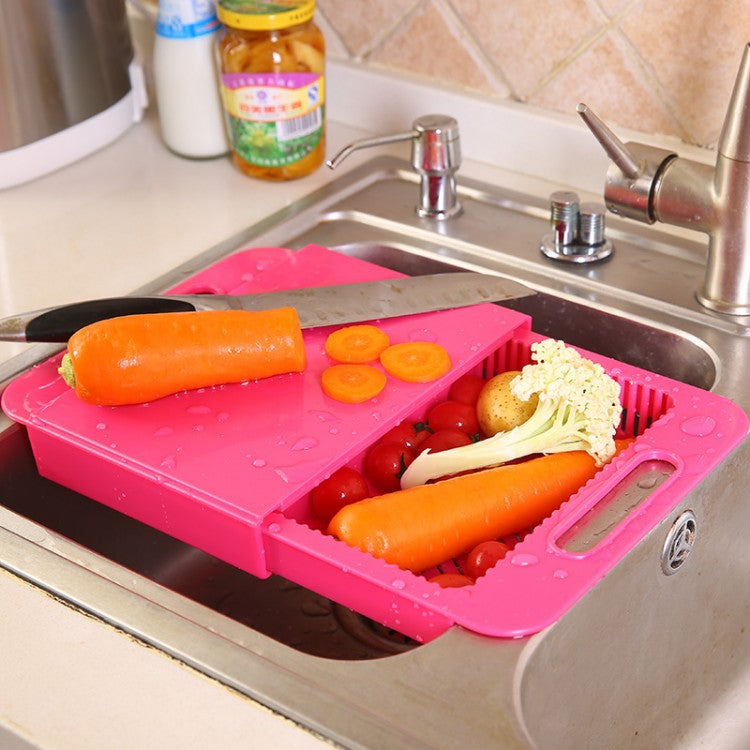 Multifunctional chopping board with drain basket