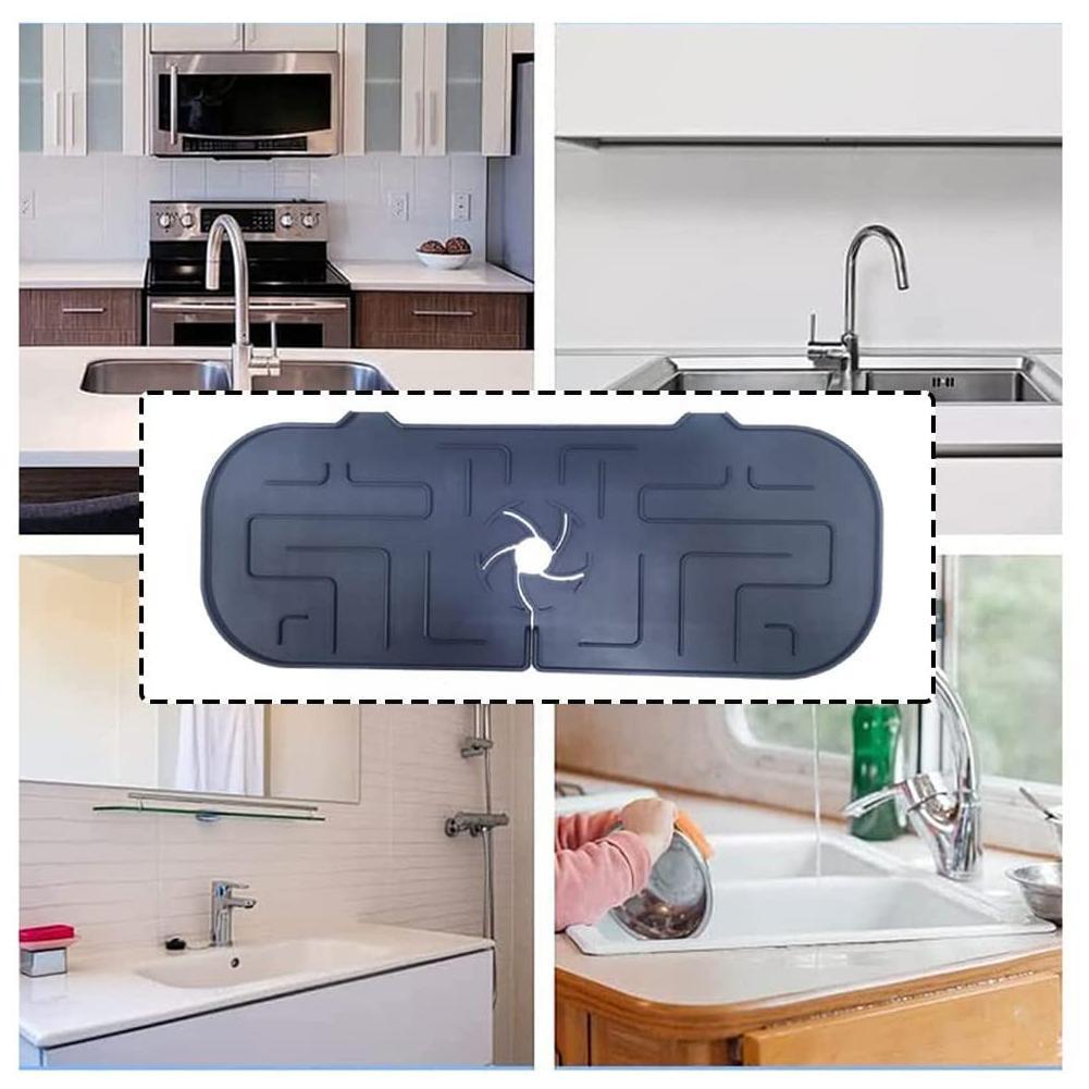 Faucet mat surface and drainage detail