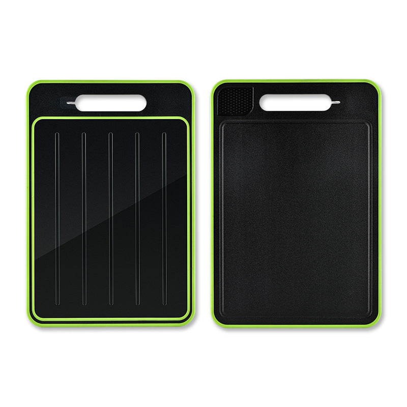 Double-sided defrosting cutting board with sharpener
