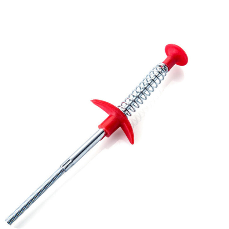 Flexible drain spring grabbing hair