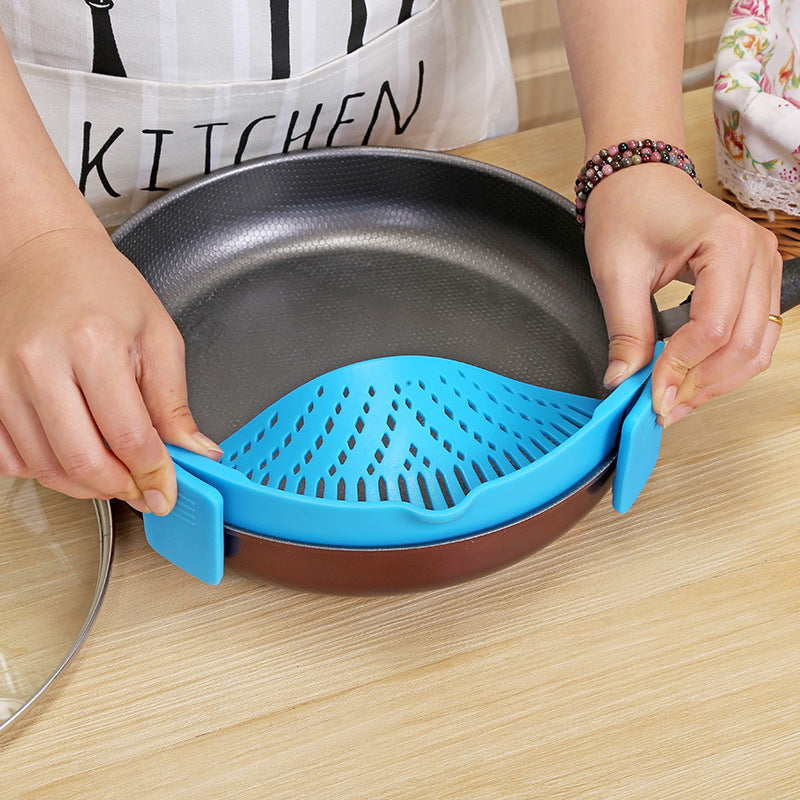 Clip-on strainer product angle