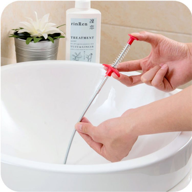 Flexible drain cleaner usage view
