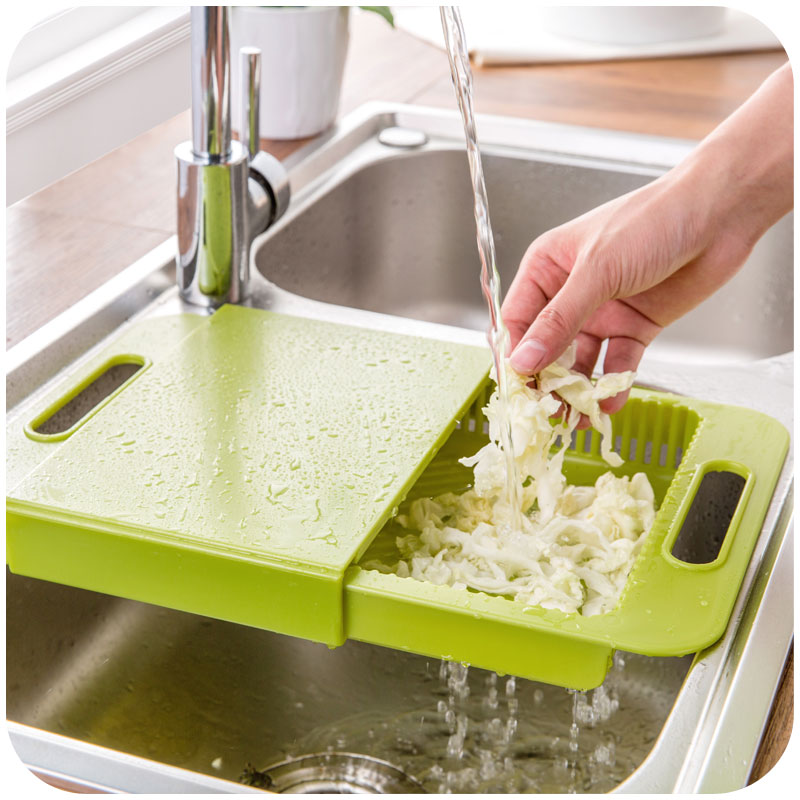 Multifunctional chopping board with drain basket