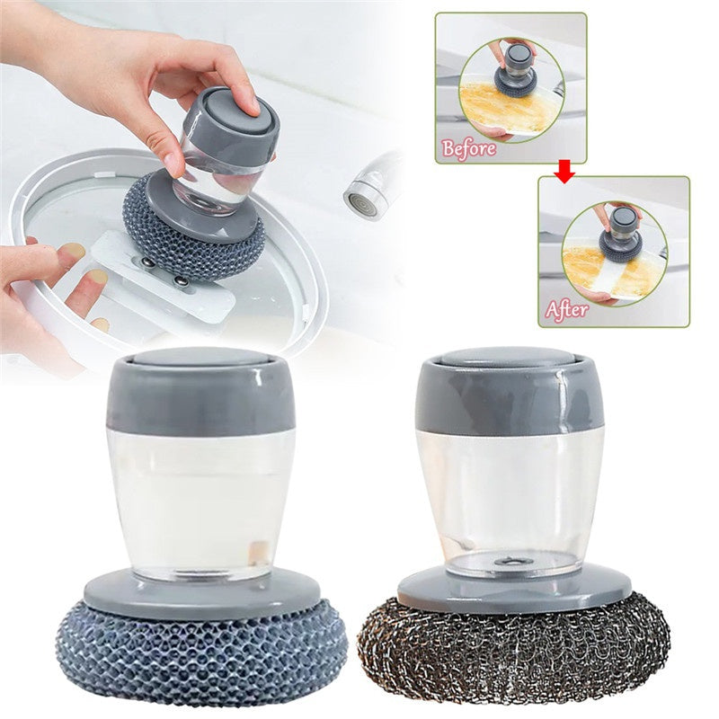 soap dispensing kitchen cleaning brush