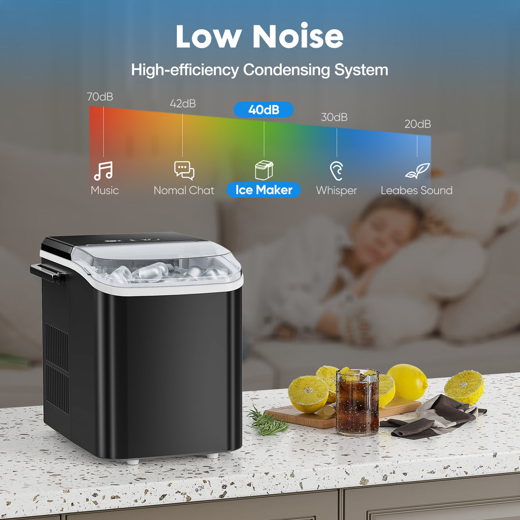Countertop ice machine with simple control panel