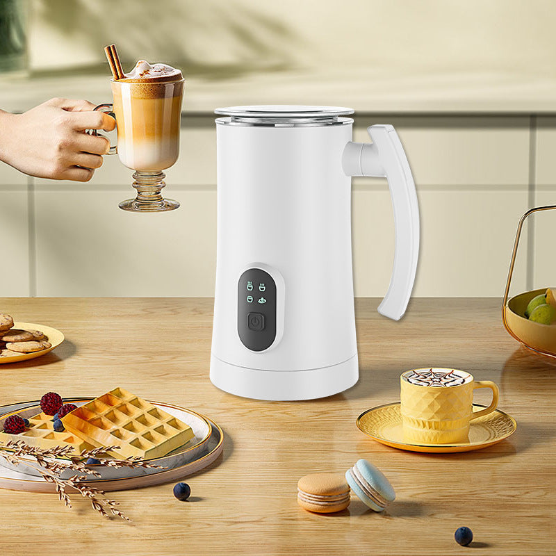 Automatic stainless steel milk frother front view