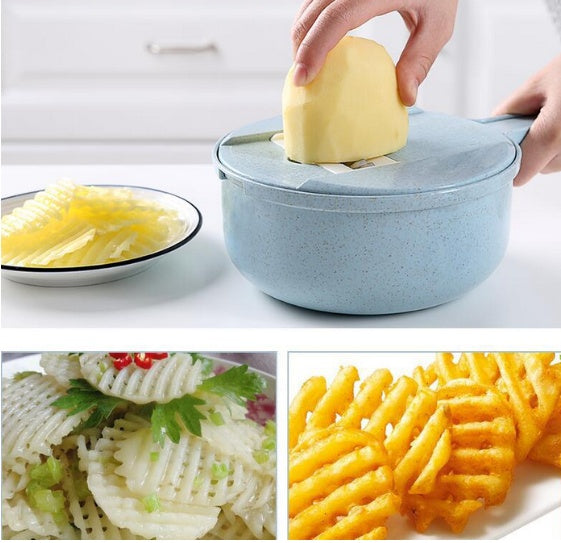 Vegetable grater set with food holder