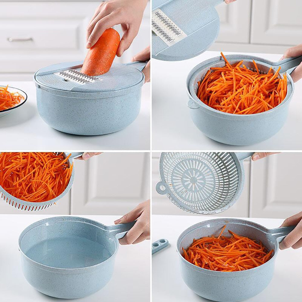 Kitchen slicer blade attachment detail