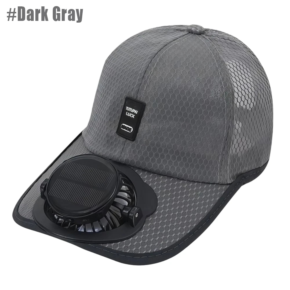 Solar-Powered Cooling Fan Cap