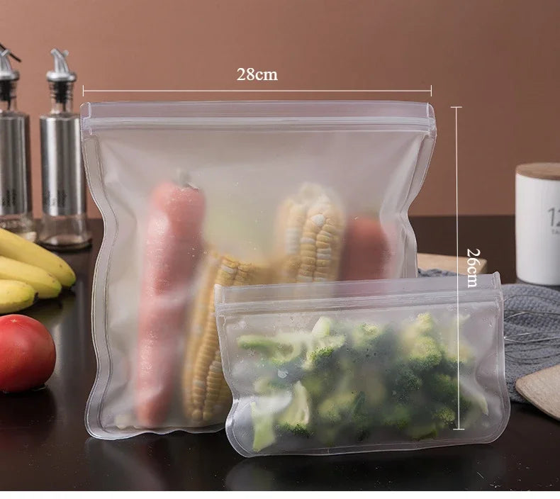 Leakproof Reusable Food Storage Bags (3-Pack)