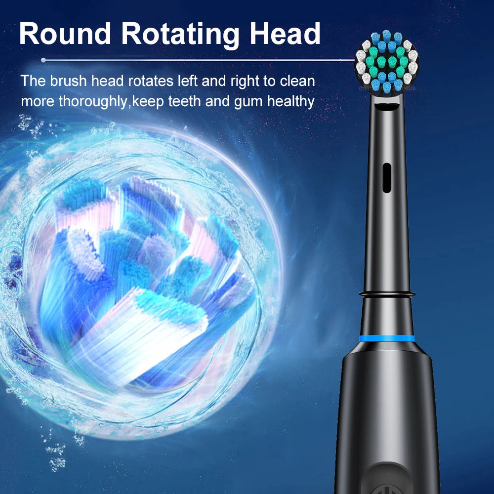 Rechargeable Electric Toothbrush with 8 Soft Brush Heads & Travel Case