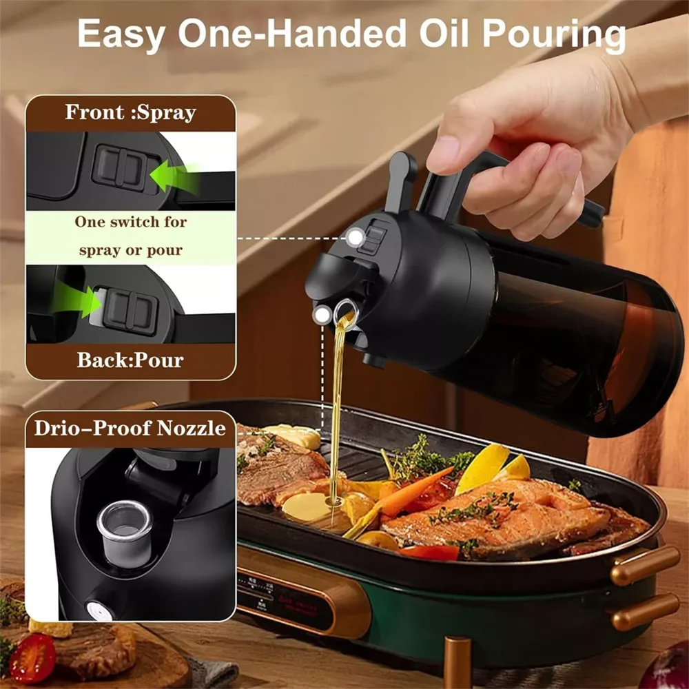 Premium 2-in-1 Olive Oil Sprayer & Dispenser Bottle