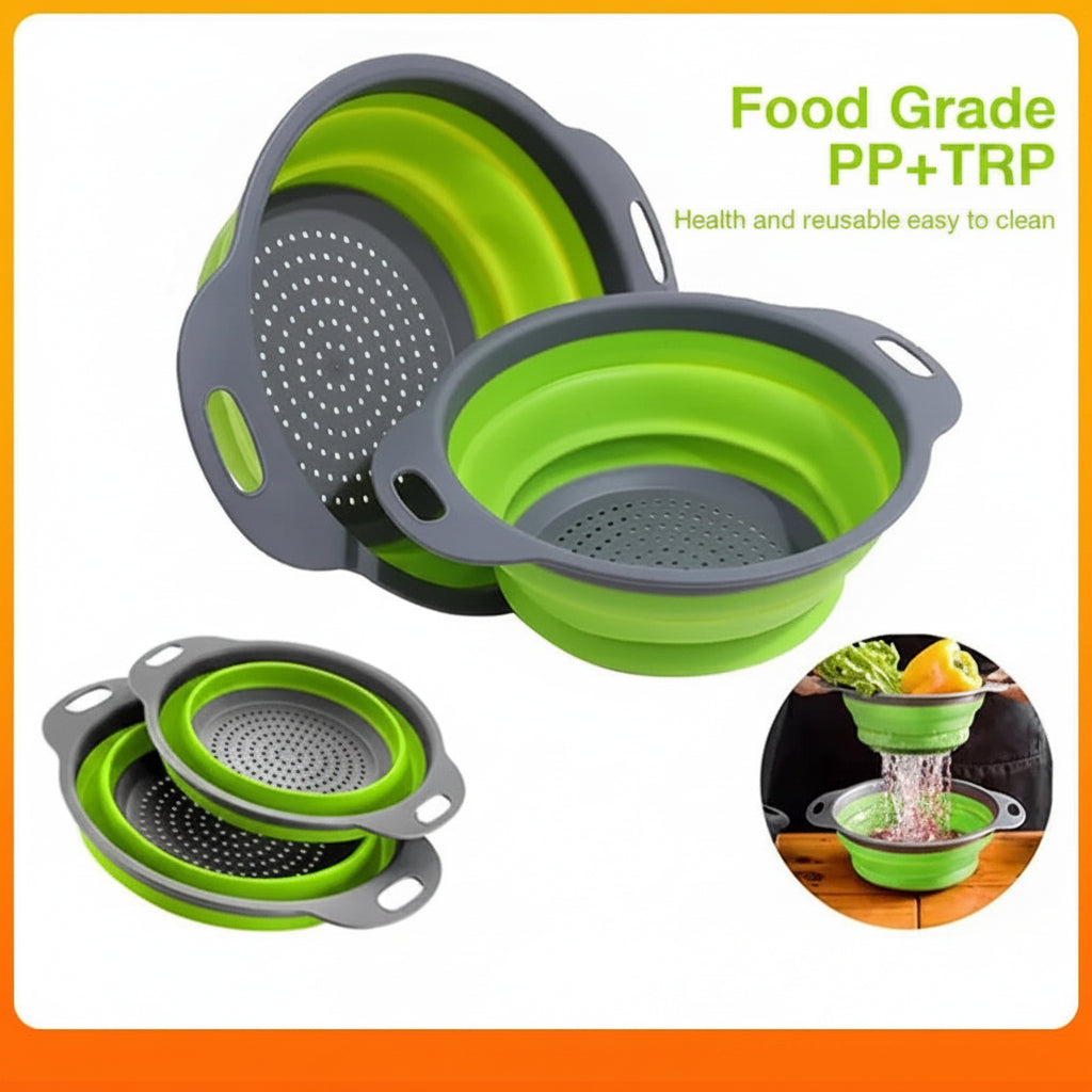 BolaNova collapsible kitchen drain basket and colander for fruits and vegetables