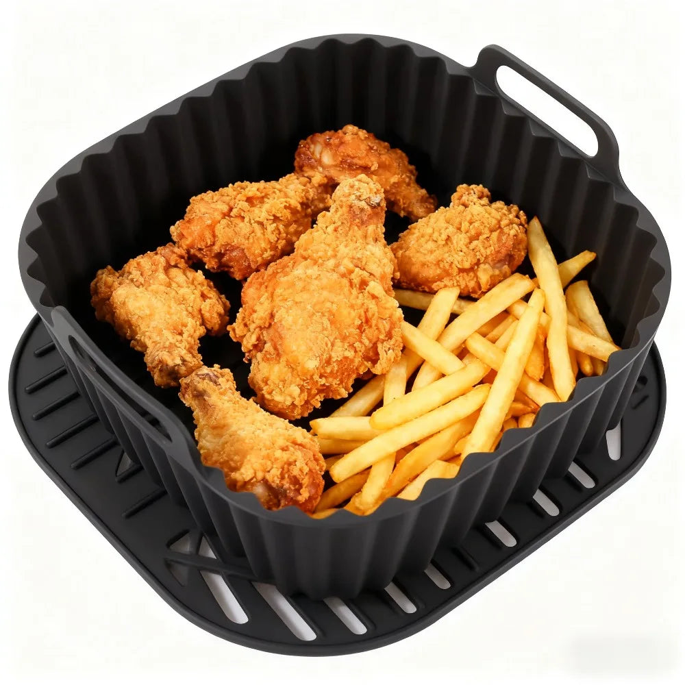 BolaNova reusable silicone air fryer liner for 4–7 quart baskets