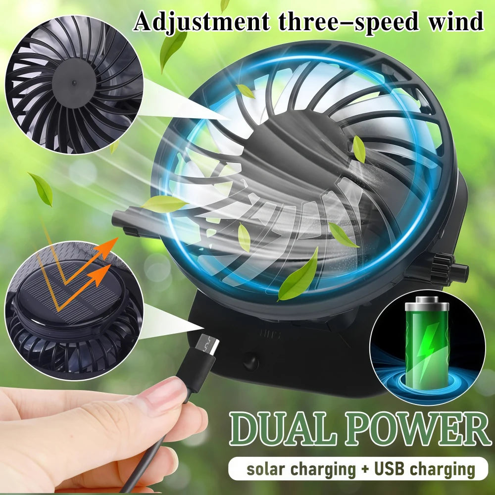 Solar-Powered Cooling Fan Cap