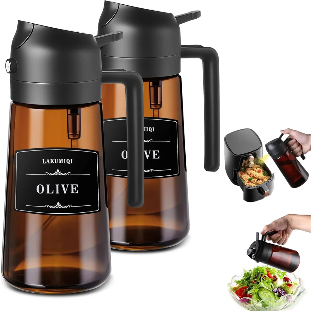 BolaNova 2-in-1 olive oil sprayer and dispenser bottle