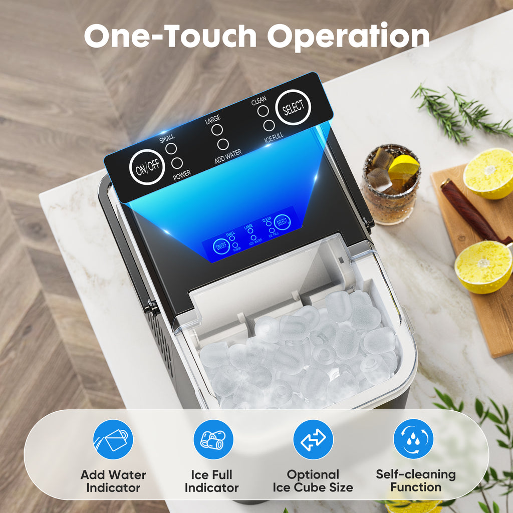 Portable countertop ice maker with ice scoop included