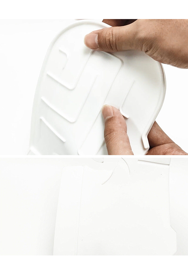 Faucet splash guard mat shown on countertop