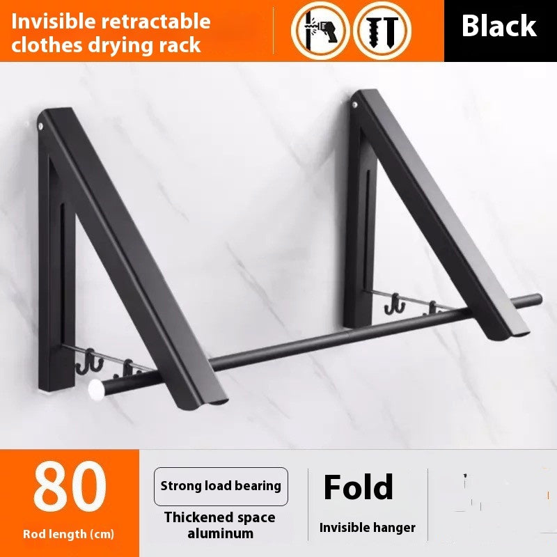 Foldable Wall-Mounted Clothes Drying Rack – Space-Saving Aluminum Organizer