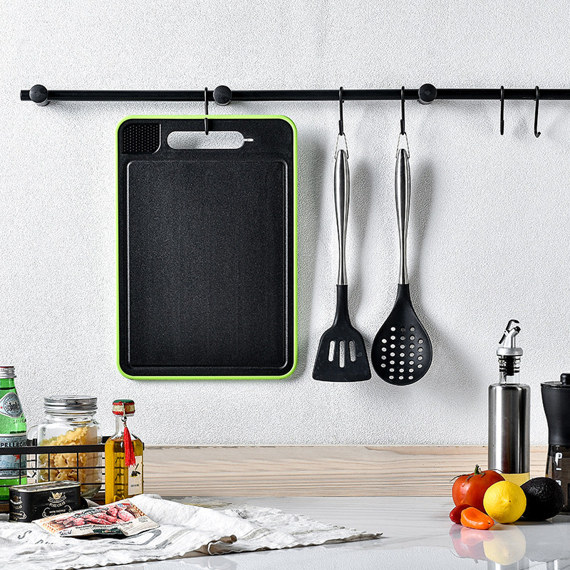 Double-sided defrosting cutting board with sharpener