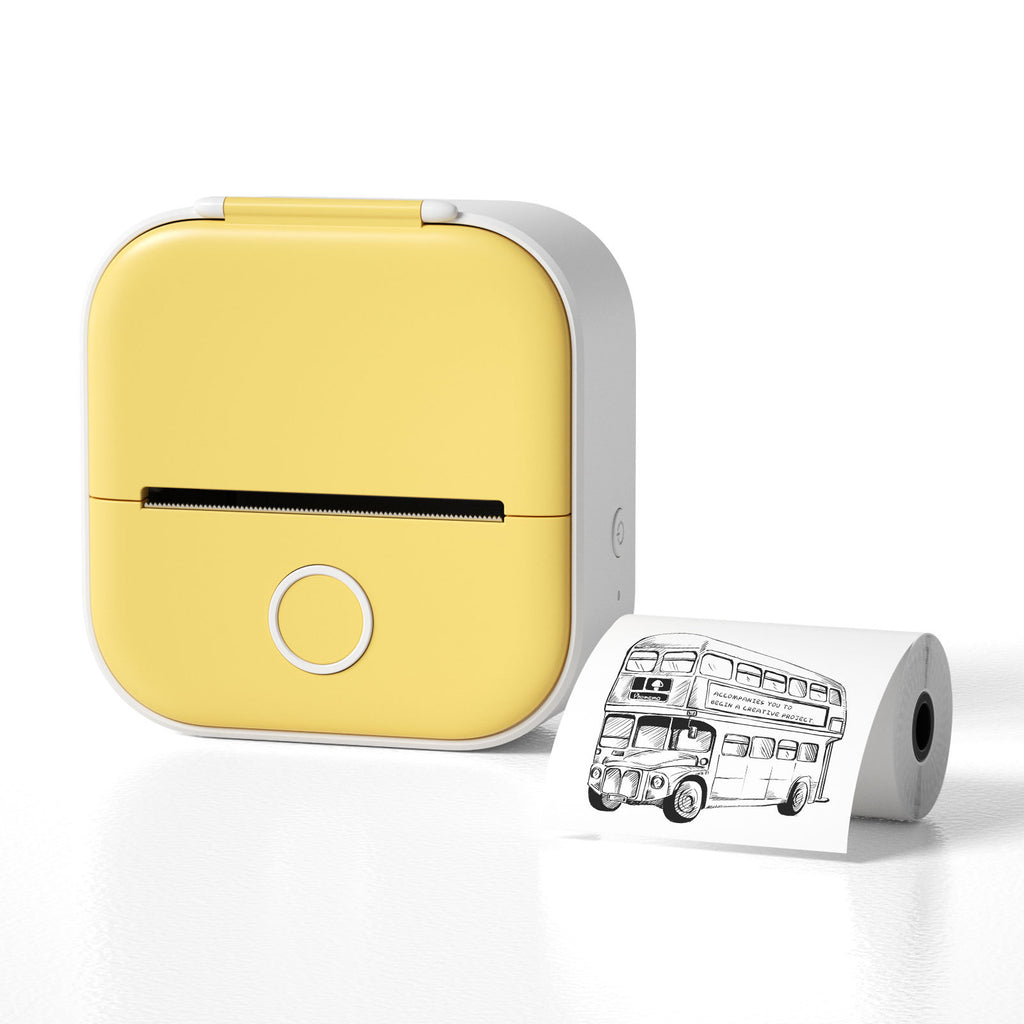 Portable label printer side view