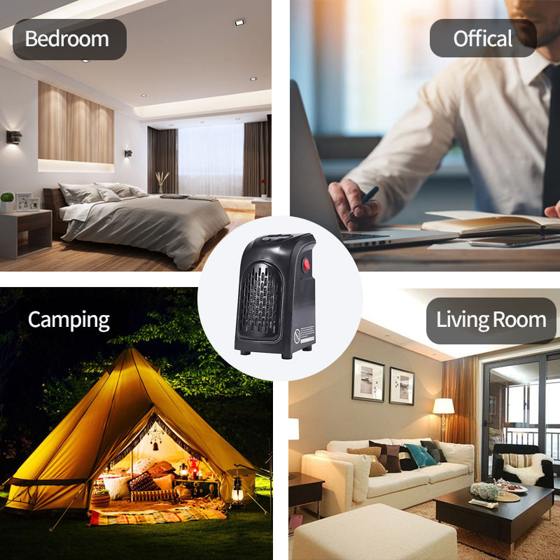 Mini PTC Ceramic Space Heater – Adjustable Temperature & 12-Hour Timer