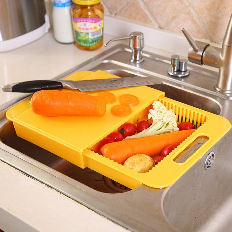 Multifunctional chopping board with drain basket